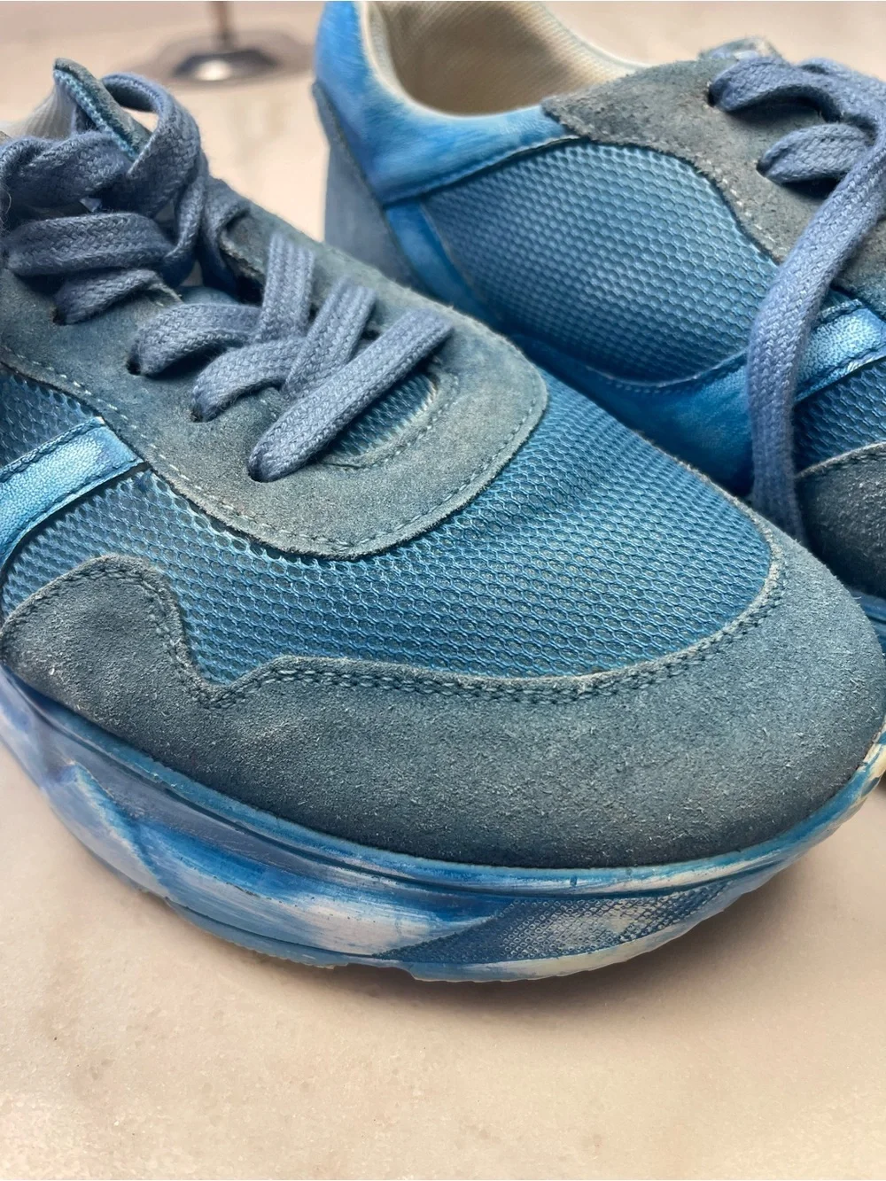 Free People turquoise Blue Mixed-Media Athletic Sneakers